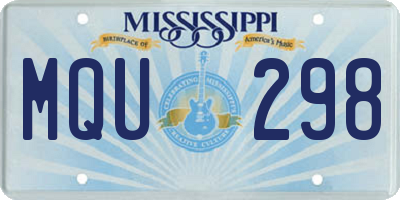 MS license plate MQU298