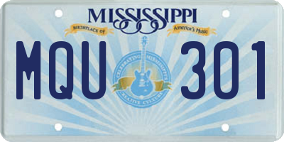 MS license plate MQU301