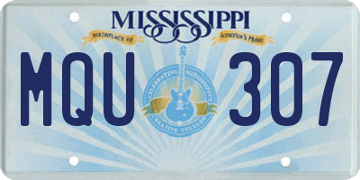 MS license plate MQU307