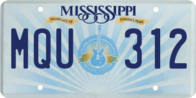 MS license plate MQU312