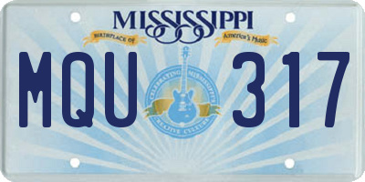 MS license plate MQU317
