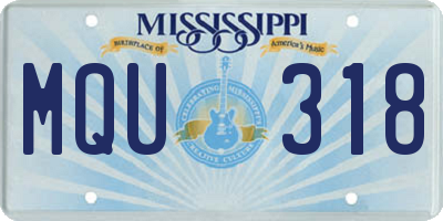 MS license plate MQU318