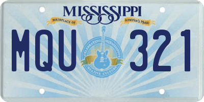 MS license plate MQU321