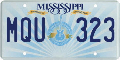 MS license plate MQU323