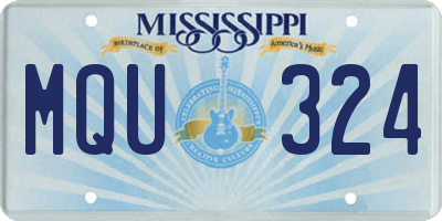 MS license plate MQU324