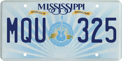 MS license plate MQU325