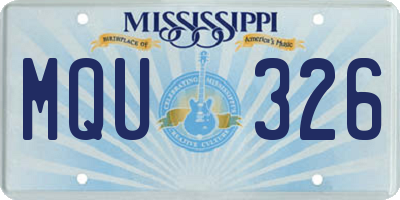 MS license plate MQU326