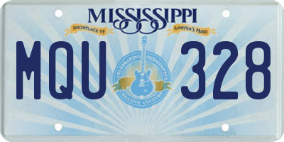 MS license plate MQU328