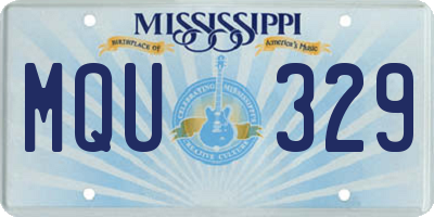 MS license plate MQU329