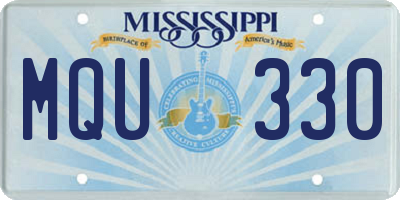 MS license plate MQU330