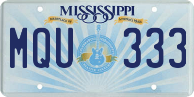 MS license plate MQU333