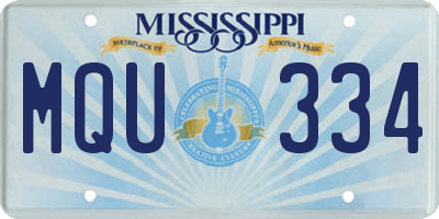MS license plate MQU334
