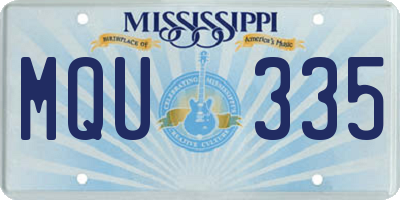 MS license plate MQU335