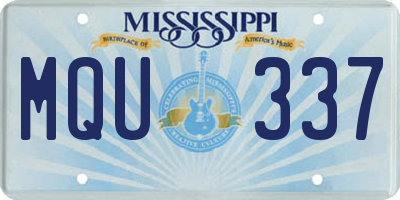 MS license plate MQU337