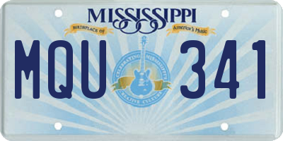 MS license plate MQU341