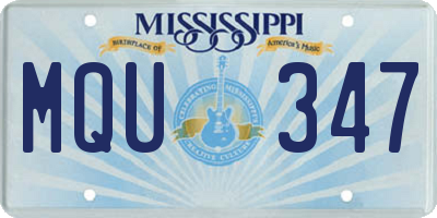 MS license plate MQU347
