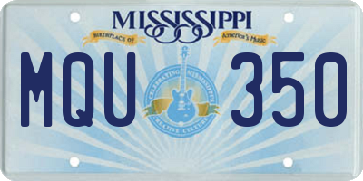 MS license plate MQU350