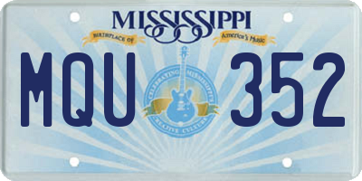 MS license plate MQU352
