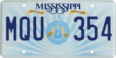 MS license plate MQU354