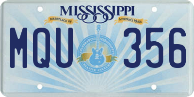 MS license plate MQU356
