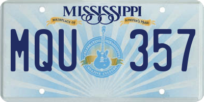 MS license plate MQU357