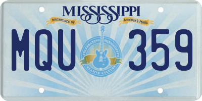 MS license plate MQU359