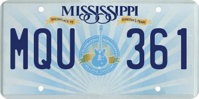 MS license plate MQU361