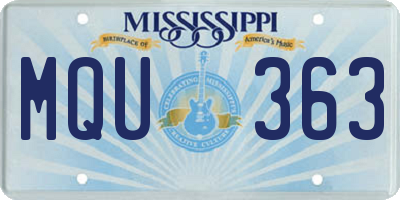 MS license plate MQU363