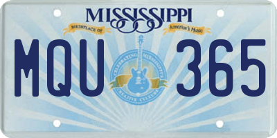 MS license plate MQU365