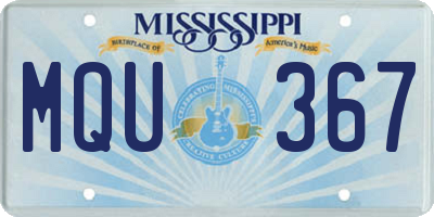 MS license plate MQU367