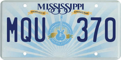 MS license plate MQU370