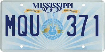 MS license plate MQU371