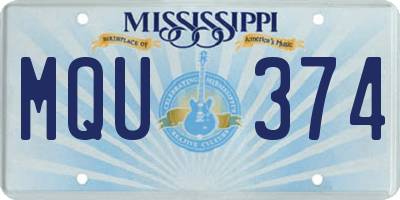 MS license plate MQU374