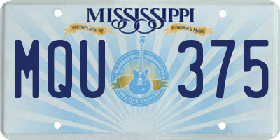 MS license plate MQU375