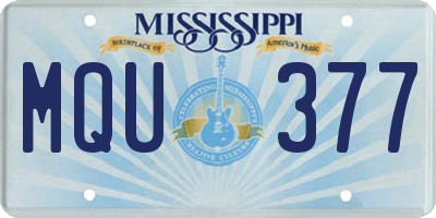 MS license plate MQU377