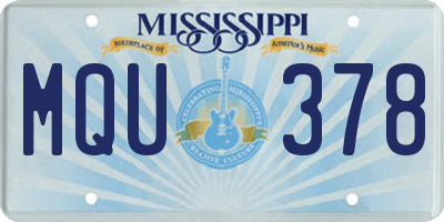 MS license plate MQU378