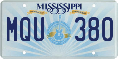 MS license plate MQU380