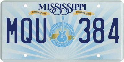 MS license plate MQU384