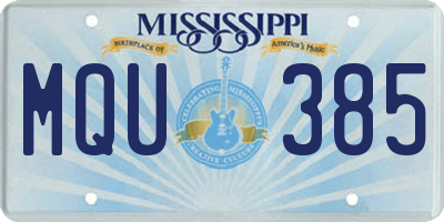 MS license plate MQU385