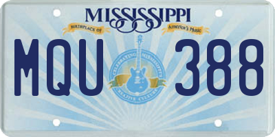 MS license plate MQU388