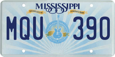 MS license plate MQU390