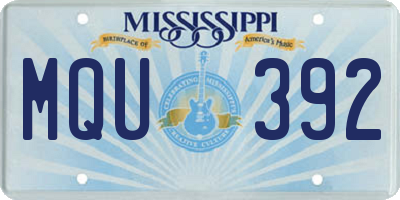 MS license plate MQU392