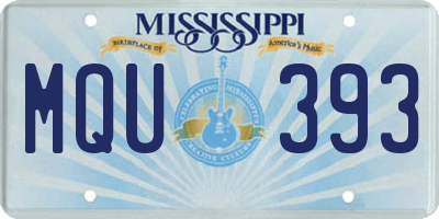 MS license plate MQU393