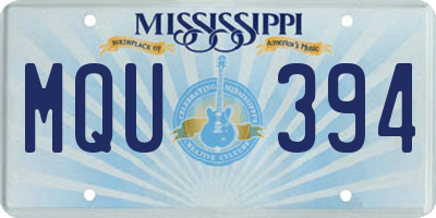 MS license plate MQU394