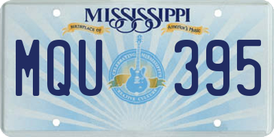 MS license plate MQU395