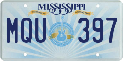 MS license plate MQU397