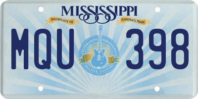 MS license plate MQU398