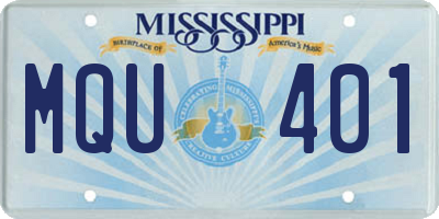 MS license plate MQU401