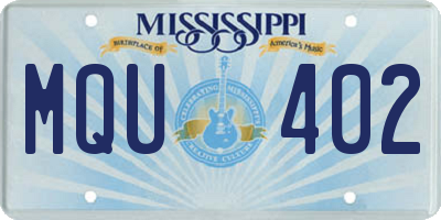 MS license plate MQU402