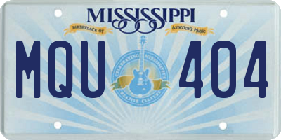 MS license plate MQU404
